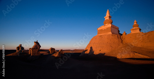 view of the Black Water City  khara-khoto  in Ejina  Inner Mongolia  China