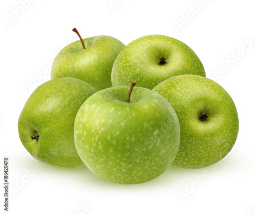 Green apples isolated on a white background.