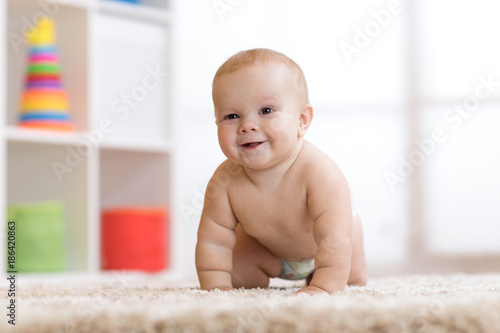 pretty crawling baby weared...