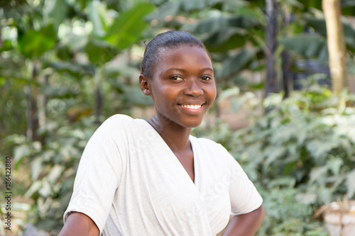 A beautiful smiling young Ugandan woman