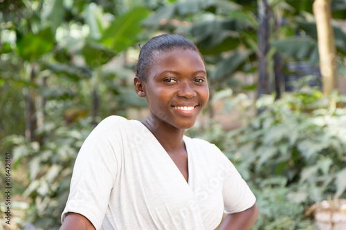 A beautiful smiling young Ugandan woman
