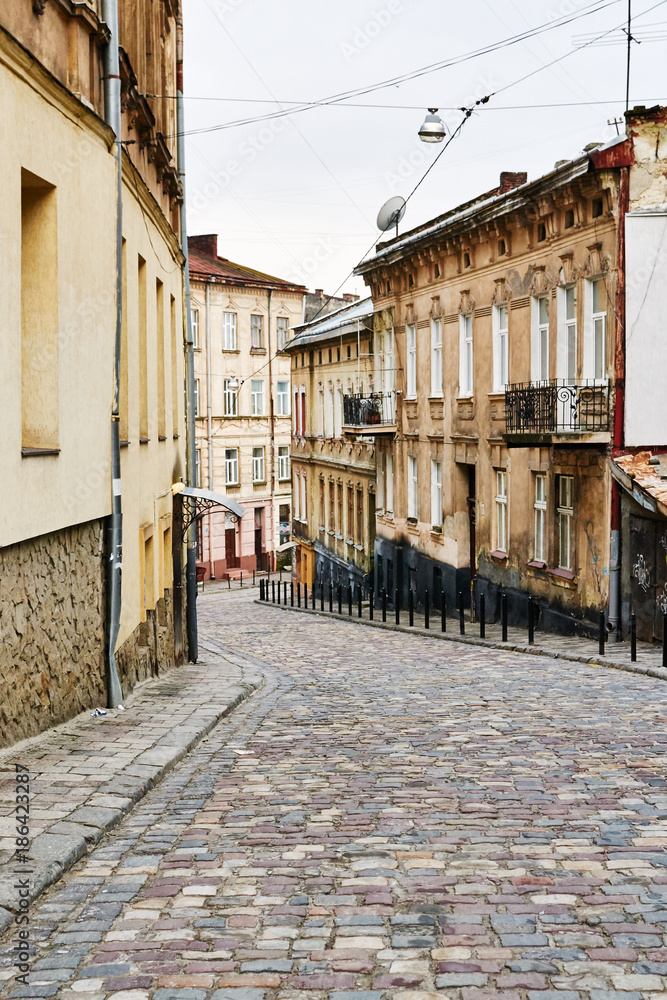 Street in the old town of Lviv.