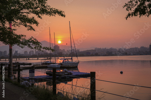 The sea of red sunset