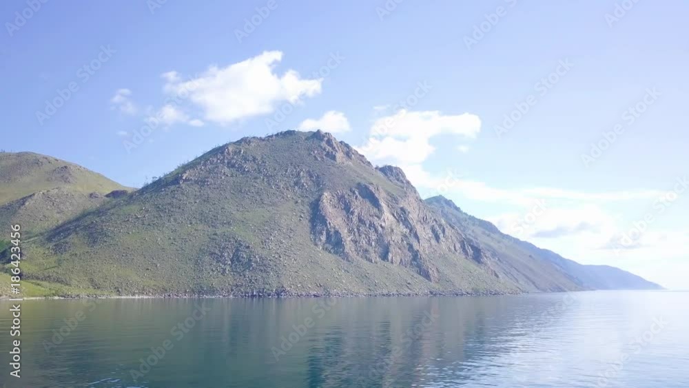 ProRes. Baikal lake shore and rocks from aerial view. Landscape. ProRes. Baikal lake shore and rocks from aerial view. Landscape.