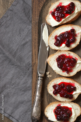 Wallpaper Mural Sandwiches with butter and cranberry jam Torontodigital.ca