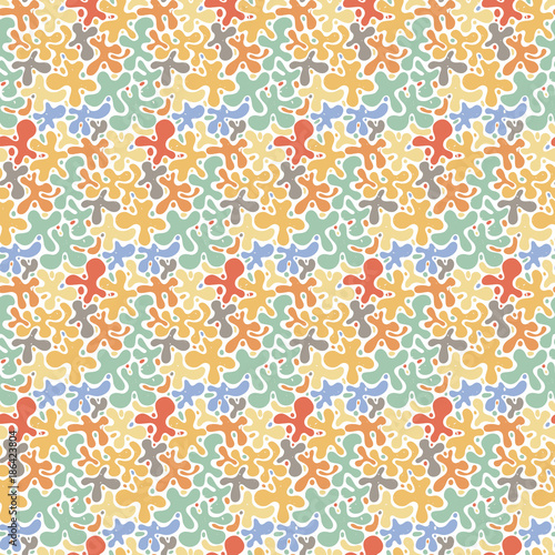 Vector abstract seamless pattern. Free hand doodle drawn surface.