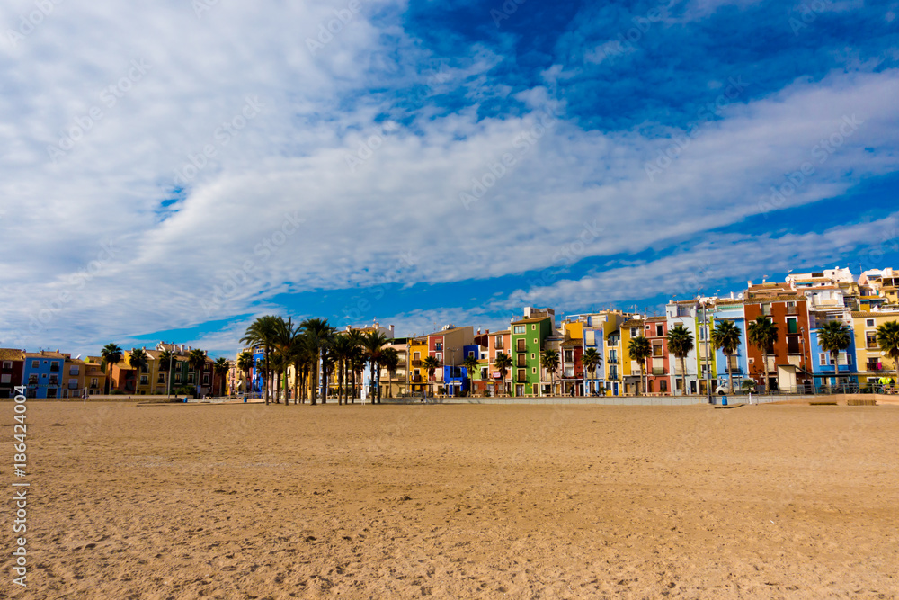 Beach at Villajoyosa, Costa Blanca, Spain Beach at Villajoyosa, Costa Blanca, Spain