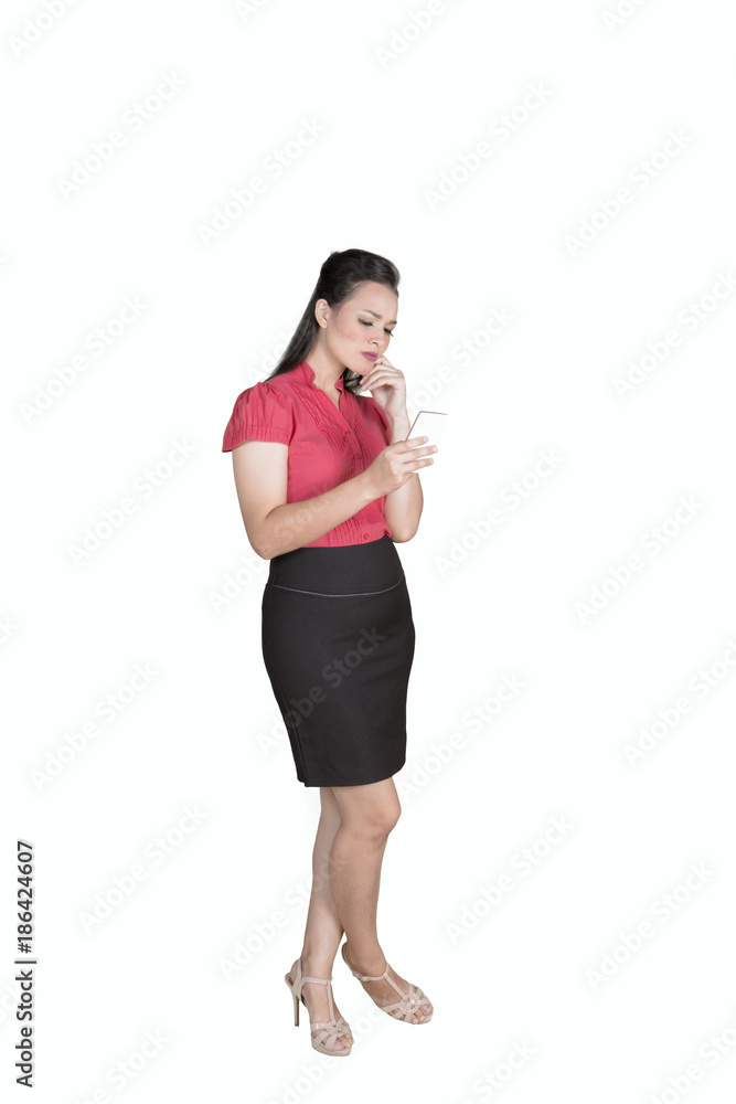 Caucasian businessman using a mobile phone on studio Caucasian businessman using a mobile phone on studio