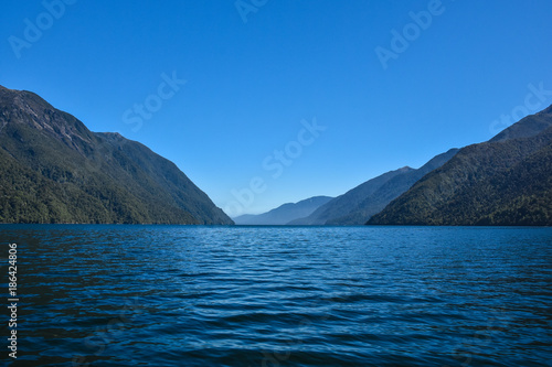 Scenic Views of Hollyford River, Hollyford Valley, South Island, New Zealand photo