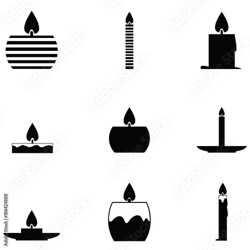 candles icon set