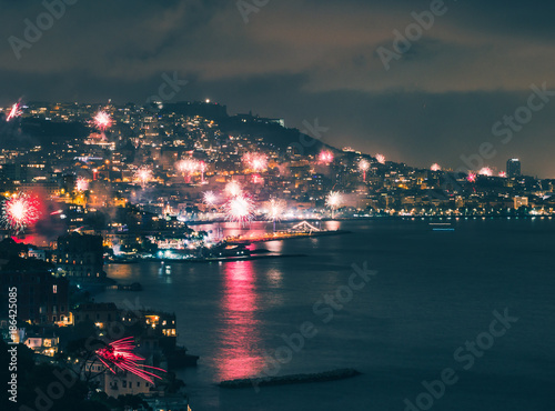 2018 New Year's Celebrations, Fireworks in Naples, Italy 