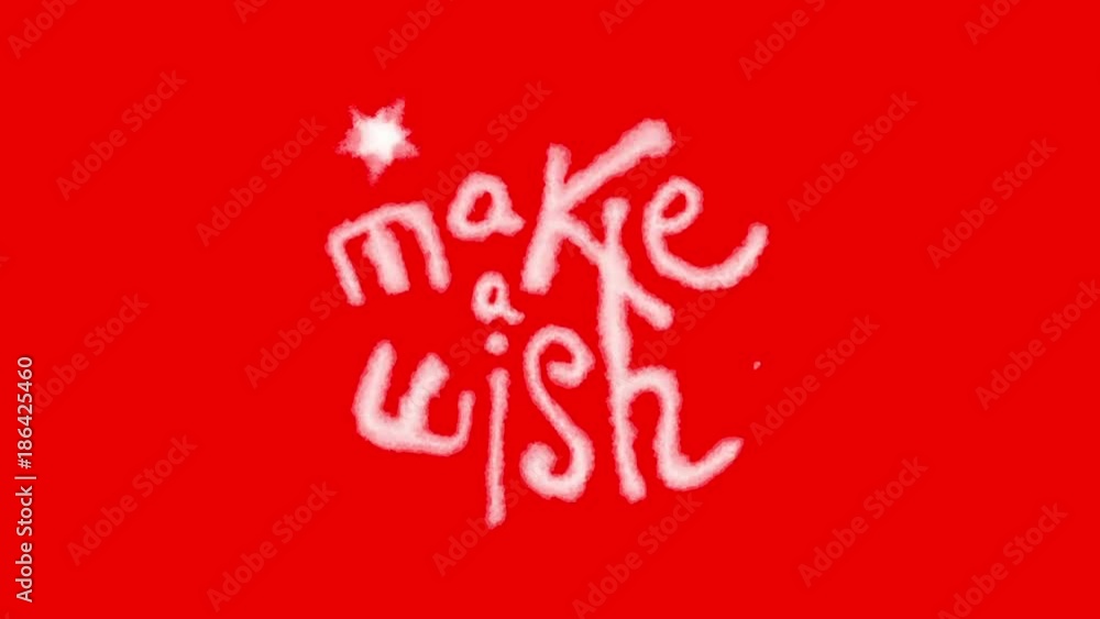 Make a Wish Lettering with Falling Star on Red Chromakey