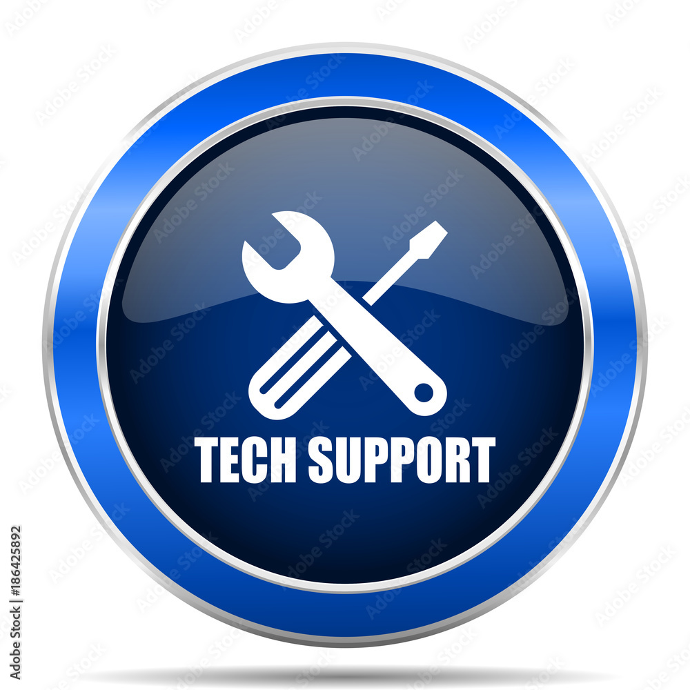 Technical support vector icon. Modern design blue silver metallic glossy web and mobile applications button in eps 10 Technical support vector icon. Modern design blue silver metallic glossy web and mobile applications button in eps 10