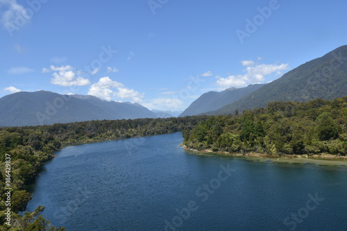 Scenic Views of Hollyford River, Hollyford Valley, Fiordland National Park New Zealand photo