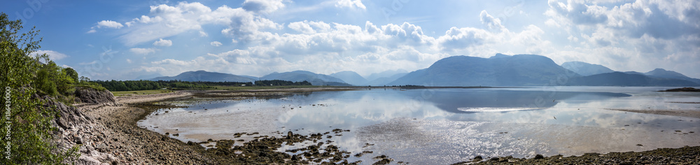 Loch Linnhe at Sallachan Point with the view towards Onich and Glencoe