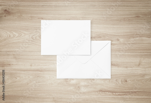White blank envelope mockup and blank letterhead presentation template. Full Isolated.