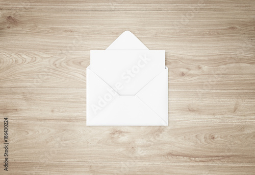 White blank envelope mockup and blank letterhead presentation template. Full Isolated.