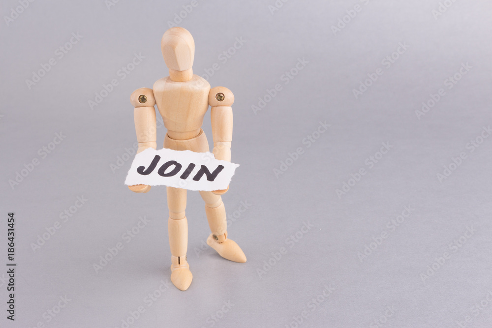JOIN word with standing mannequin JOIN word with standing mannequin