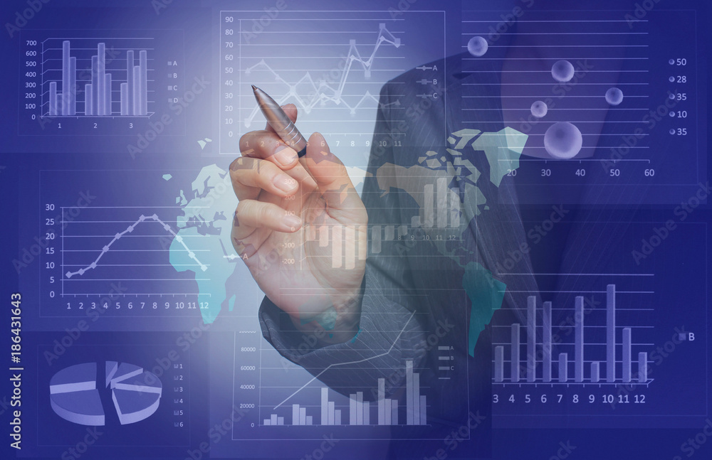 Business consept, Financial graphs Business consept, Financial graphs
