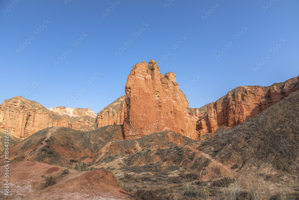 Rainbow mountains in asian geopark at China Rainbow mountains in asian geopark at China