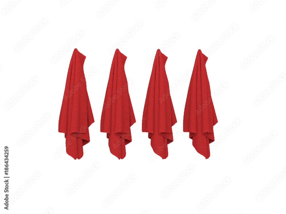 Rote Handtücher hängend Stock-Illustration | Adobe Stock