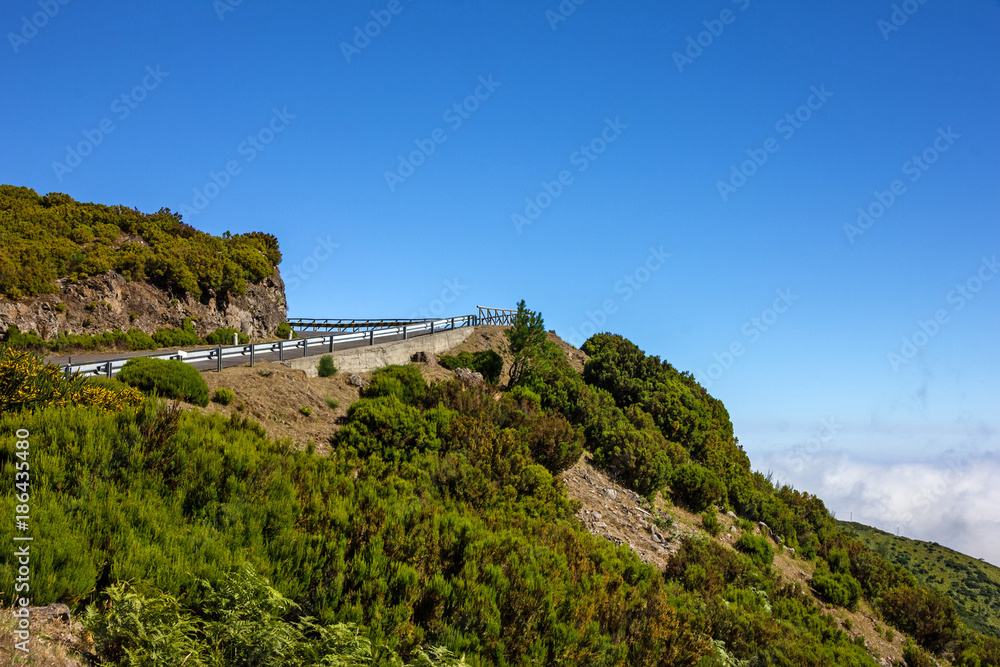 Madeira island road landscape, Portugal