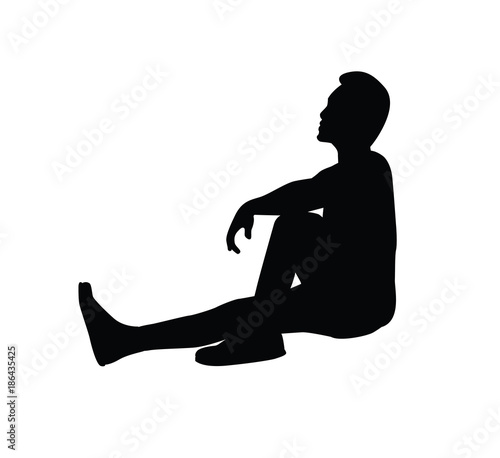 sitting man silhouette illustration design