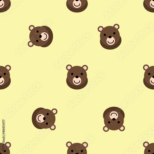 Fototapeta Naklejka Na Ścianę i Meble -  bear cute seamless pattern background
