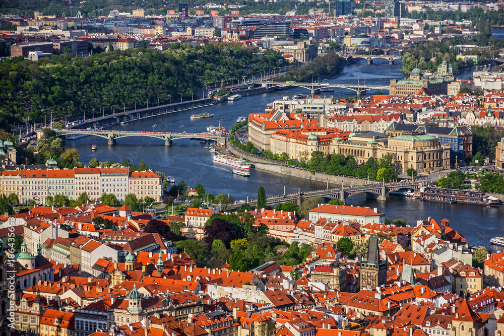 Prague cityscape, Czech Republic. Panoramic view
