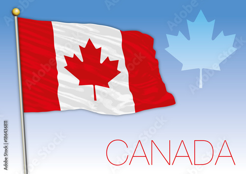 Canada national flag with maple leaf symbol, canada
