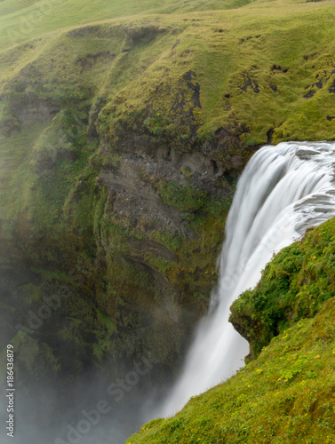 Long exposure of Skogafoss waterfall, South Iceland