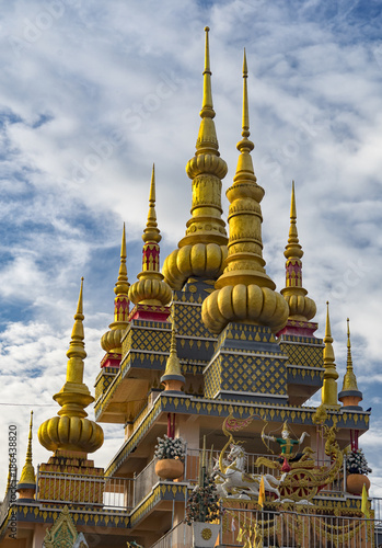 Temple spires near Chiang Rai Thailand