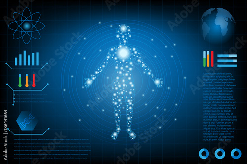abstract futuristic technology science concept human data health digital.vector and illustration
