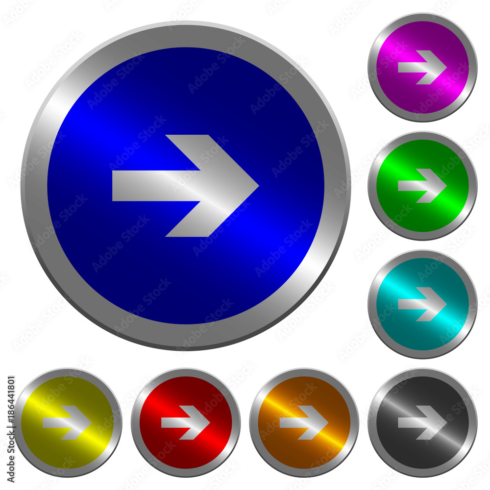 Right arrow luminous coin-like round color buttons Right arrow luminous coin-like round color buttons