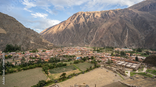 Scenery from the ancient Inca city Ollantaytambo., Peru, South America photo