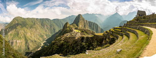 View of the Lost Incan City of Machu Picchu near Cusco, Peru. photo