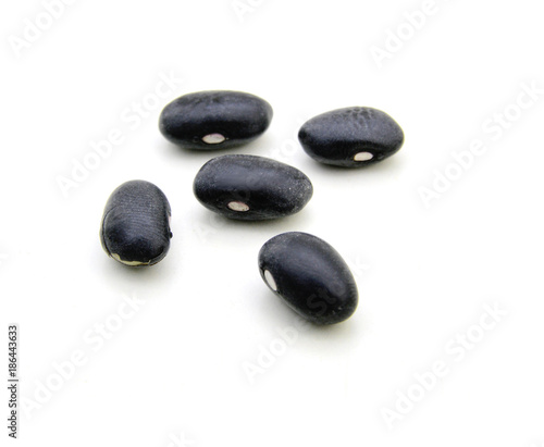 Black Beans on white background