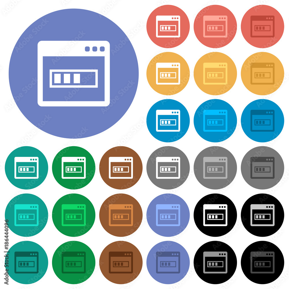 Application installing round flat multi colored icons Application installing round flat multi colored icons