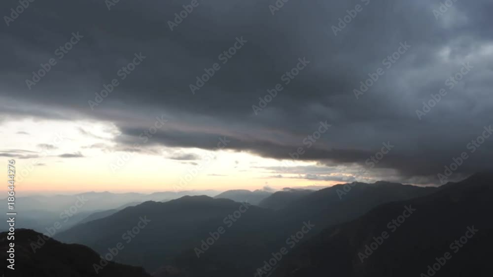Sunset in the Himalayas, Nepal. Timelaps Sunset in the Himalayas, Nepal. Timelaps