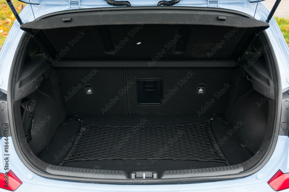 Empty opened car trunk