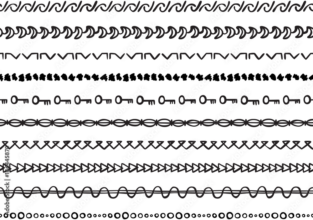 Illustrated seamless borders Illustrated seamless borders