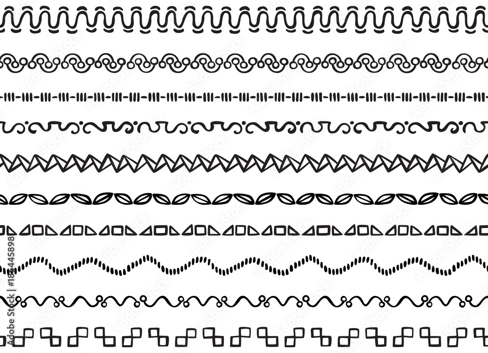 Illustrated seamless borders Illustrated seamless borders