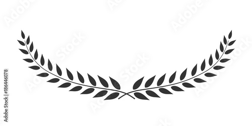 Laurel wreath oval-shaped vector isolated on white background