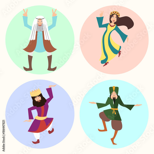 jewish purim characters or people in carnival costumes