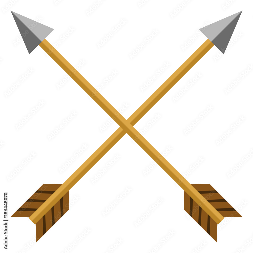 Vector Medieval Icon of Crossed Arrows Vector Medieval Icon of Crossed Arrows