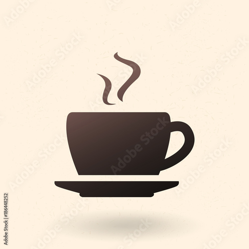 Vector Single Icon of Coffee Cup with Saucer