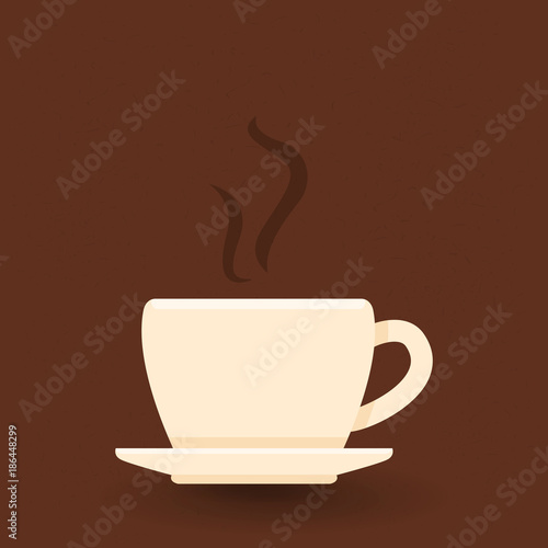 Vector Single Icon of Coffee Cup with Saucer