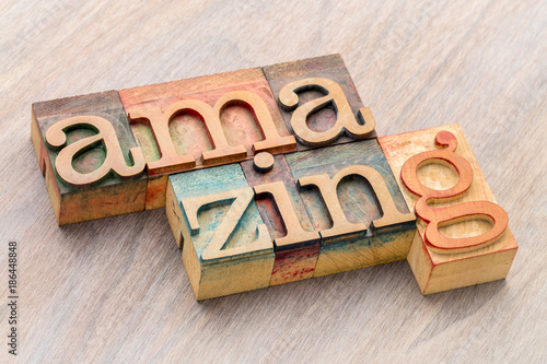 Fotografie amazing word abstract in wood type
