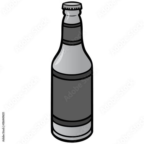 Bottle of Beer Illustration - A vector illustration of a cartoon Bottle of Beer.