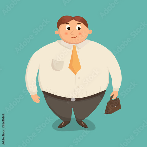 Fat business man vector illustration.